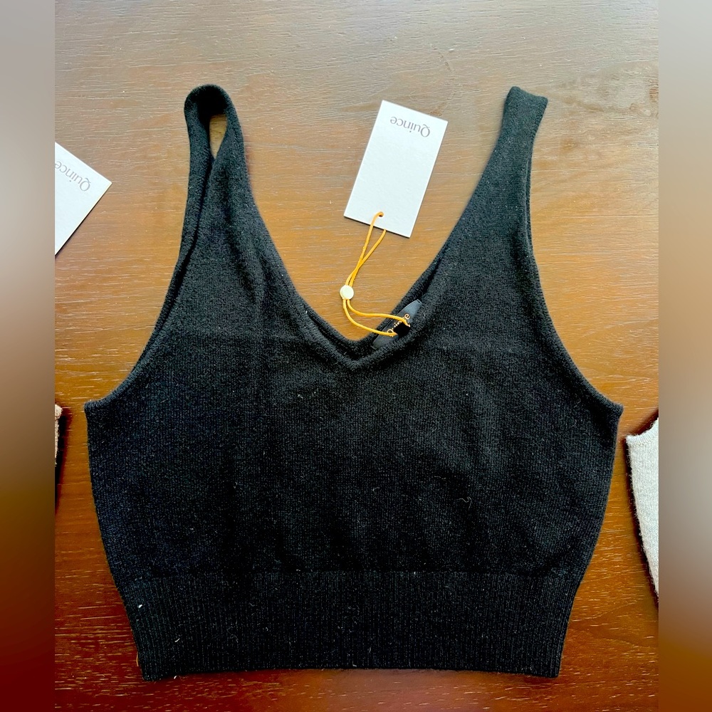 Quince Cropped Cashmere Tank. Size M.
